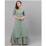 AKS Floral Print Button-Up Kurta