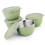 Microwave Safe Stainless Steel Plastic Coated Serving Bowl